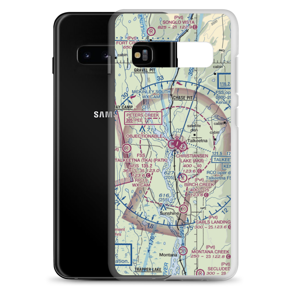 Talkeetna Village Strip (AK44) VFR Sectional Samsung Case Samsung Galaxy S10+ model shown