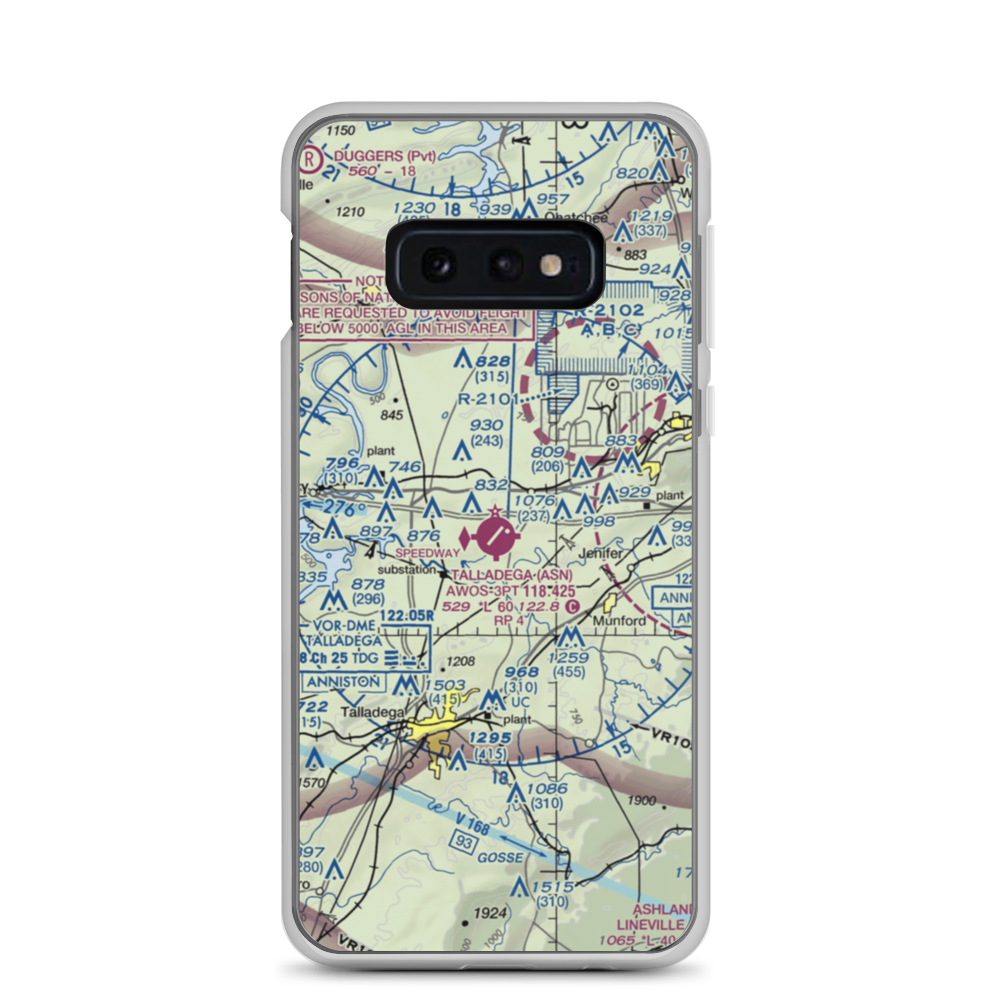 Talladega Municipal Airport (ASN) VFR Sectional Samsung Case Samsung Galaxy S10e model shown