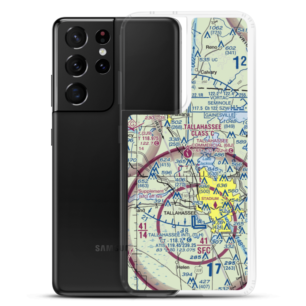 Tallahassee Commercial Airport (68J) VFR Sectional Samsung Case Samsung Galaxy S21 Ultra model shown