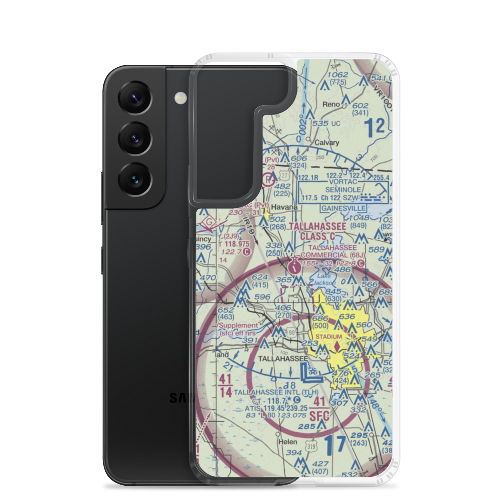Tallahassee Commercial Airport (68J) VFR Sectional Samsung Case Samsung Galaxy S22 model shown