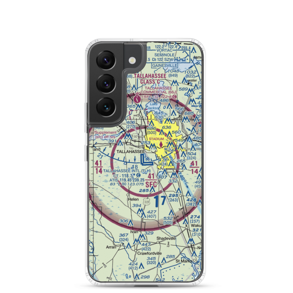 Tallahassee Regional Airport (TLH) VFR Sectional Samsung Case Samsung Galaxy S22 model shown