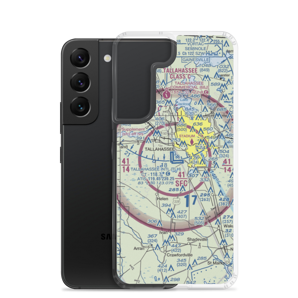 Tallahassee Regional Airport (TLH) VFR Sectional Samsung Case Samsung Galaxy S22 model shown