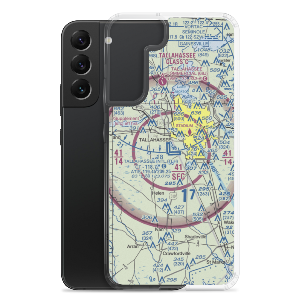 Tallahassee Regional Airport (TLH) VFR Sectional Samsung Case Samsung Galaxy S22 Plus model shown