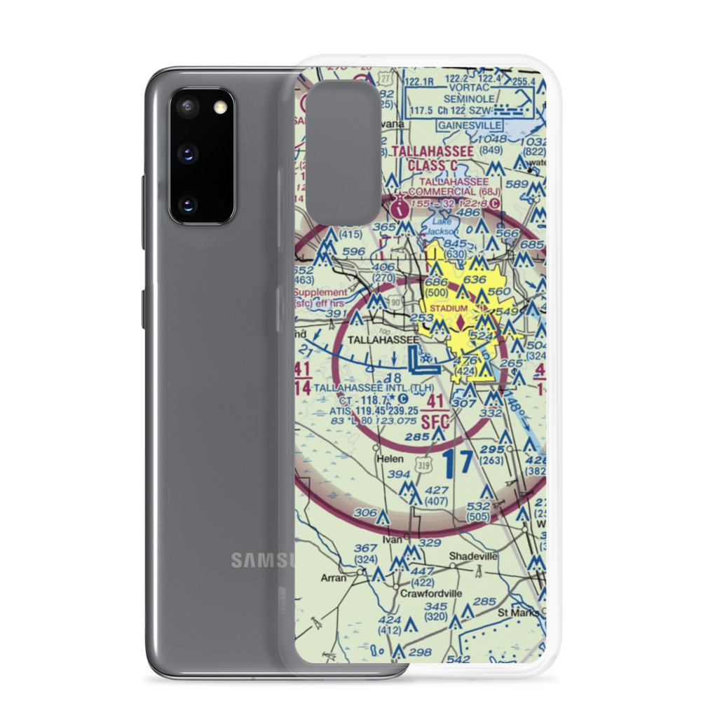 Tallahassee Regional Airport (TLH) VFR Sectional Samsung Case Samsung Galaxy S20 model shown