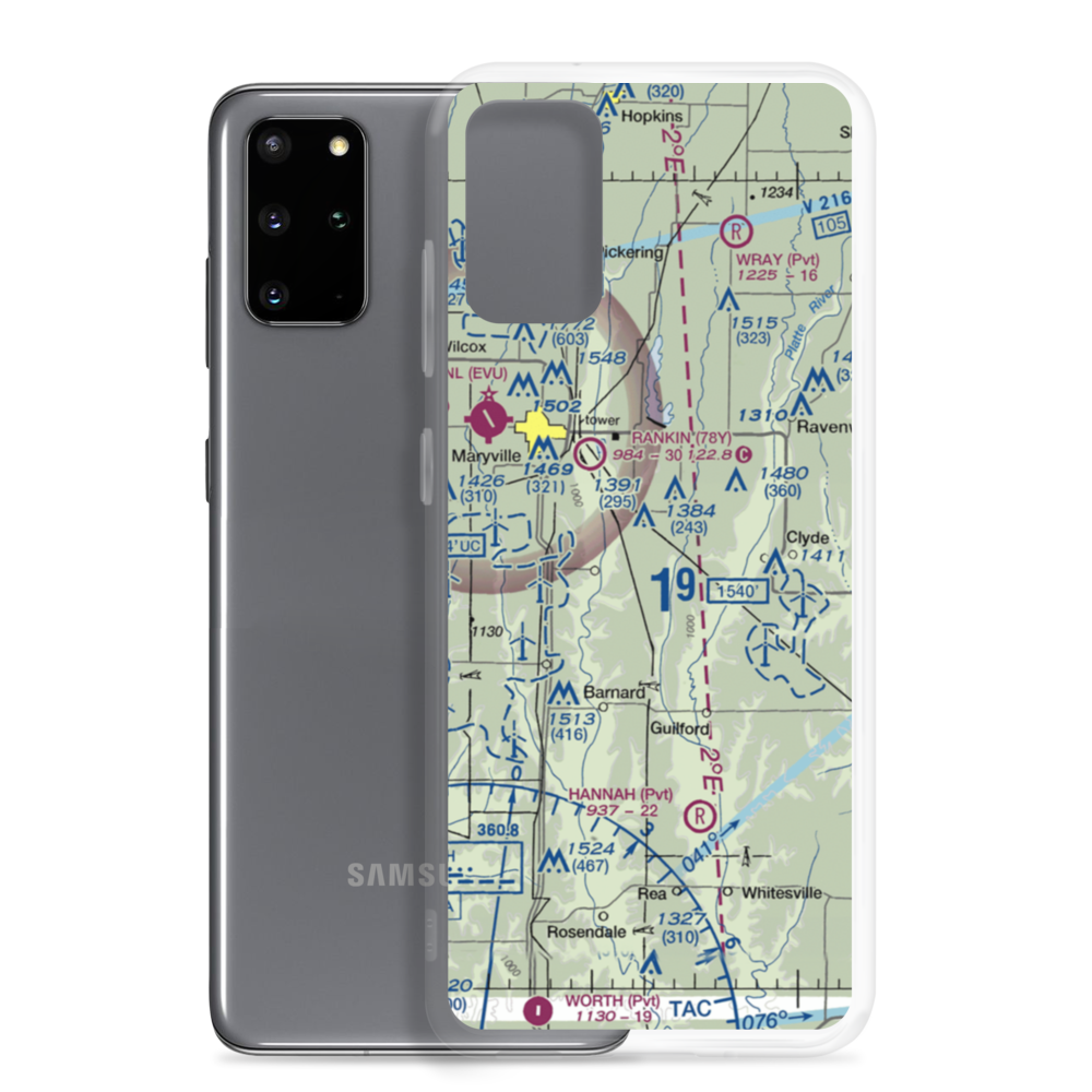 Tallen Airport (MU35) VFR Sectional Samsung Case Samsung Galaxy S20 Plus model shown