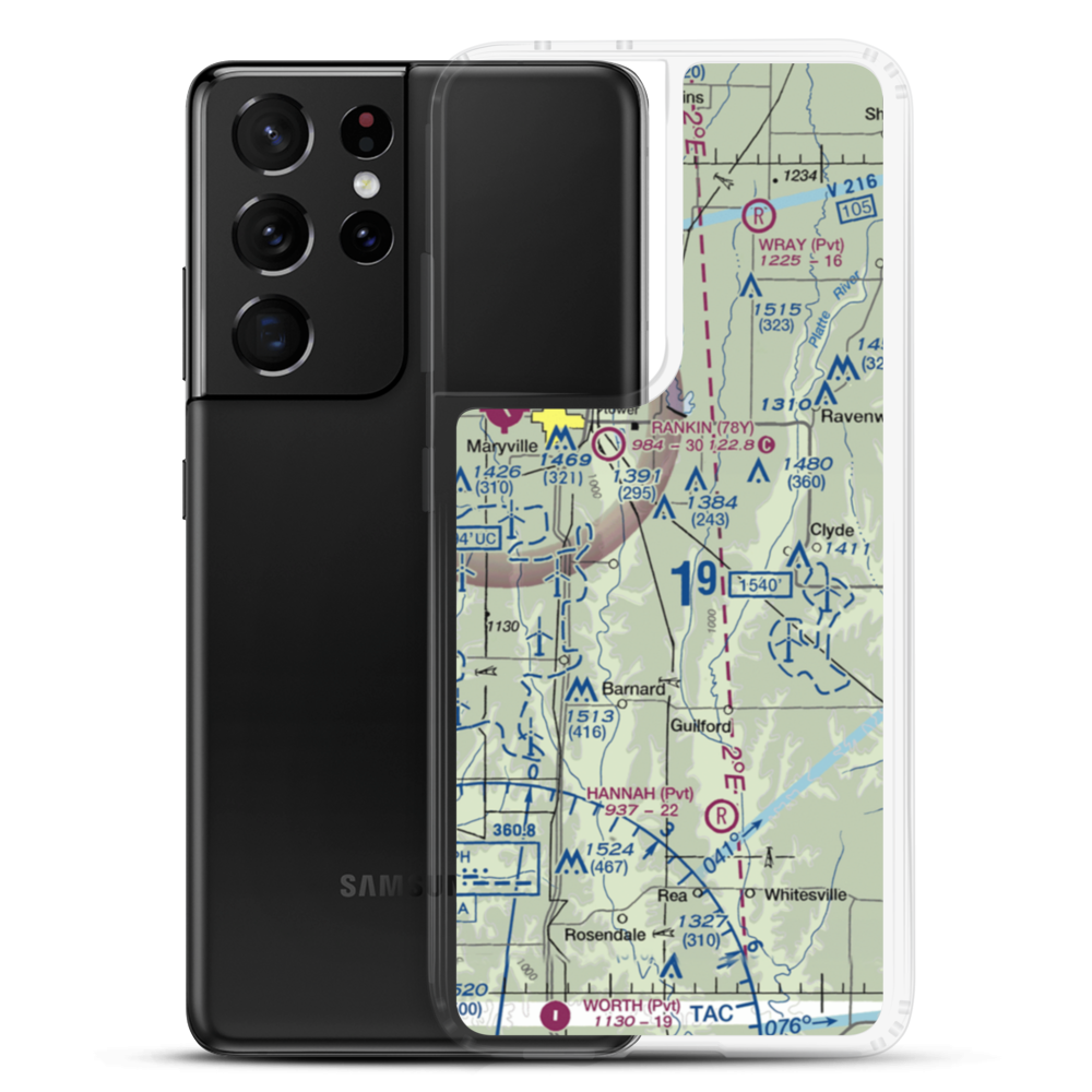 Tallen Airport (MU35) VFR Sectional Samsung Case Samsung Galaxy S21 Ultra model shown