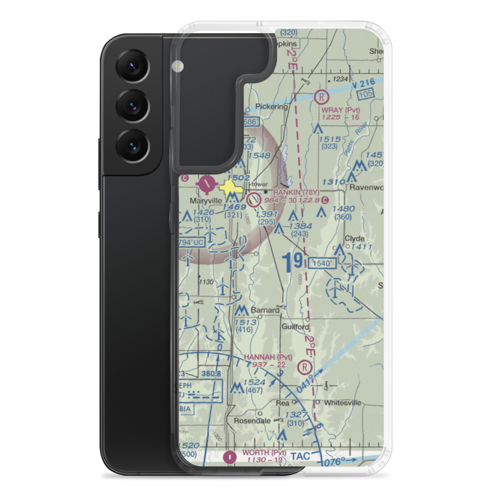 Tallen Airport (MU35) VFR Sectional Samsung Case Samsung Galaxy S22 Plus model shown