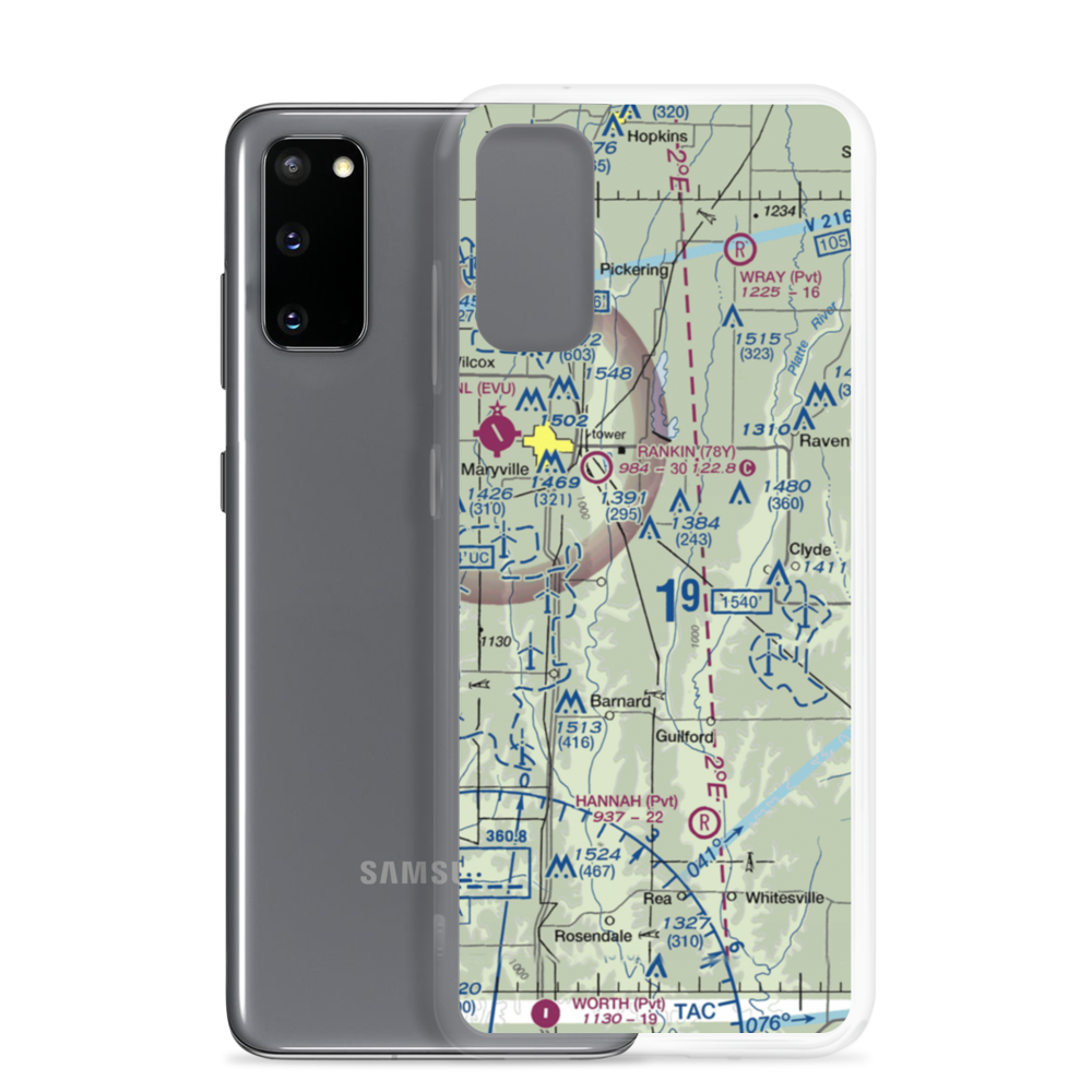 Tallen Airport (MU35) VFR Sectional Samsung Case Samsung Galaxy S20 model shown