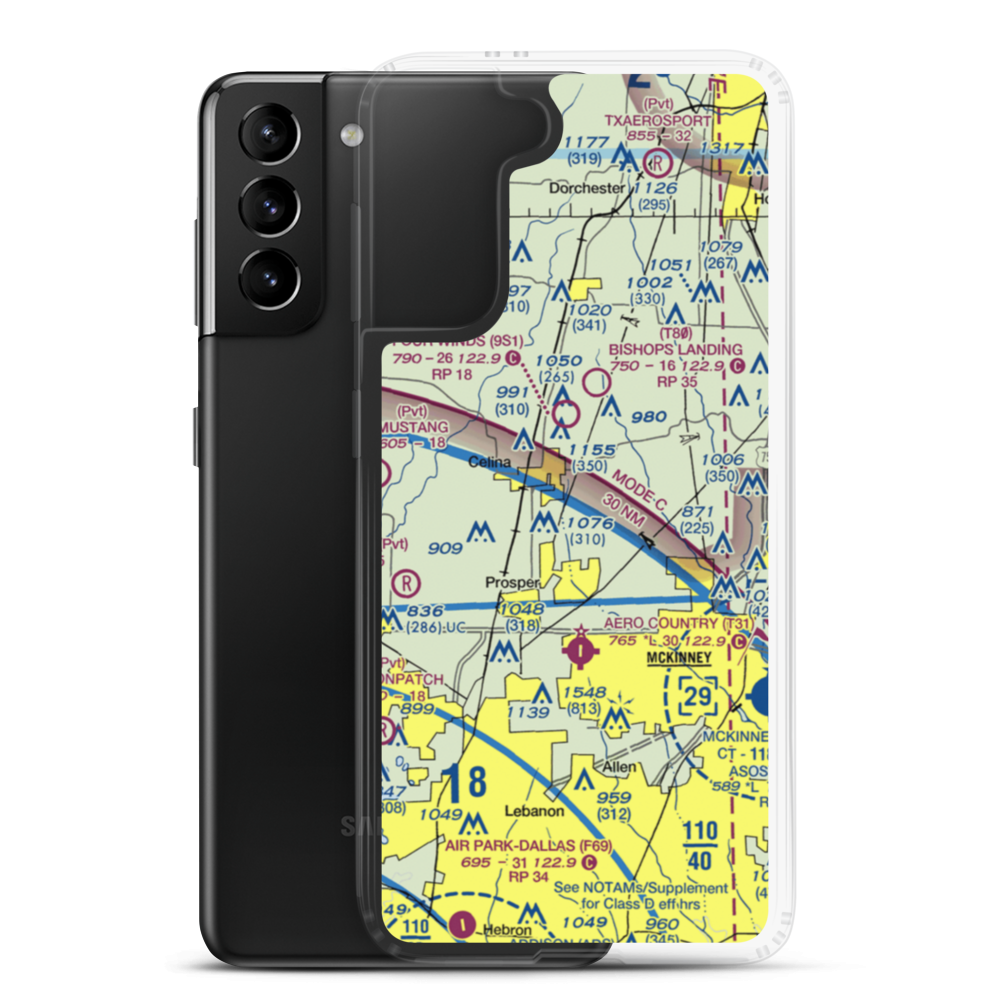 Tallows Field (79TS) VFR Sectional Samsung Case Samsung Galaxy S21 Plus model shown
