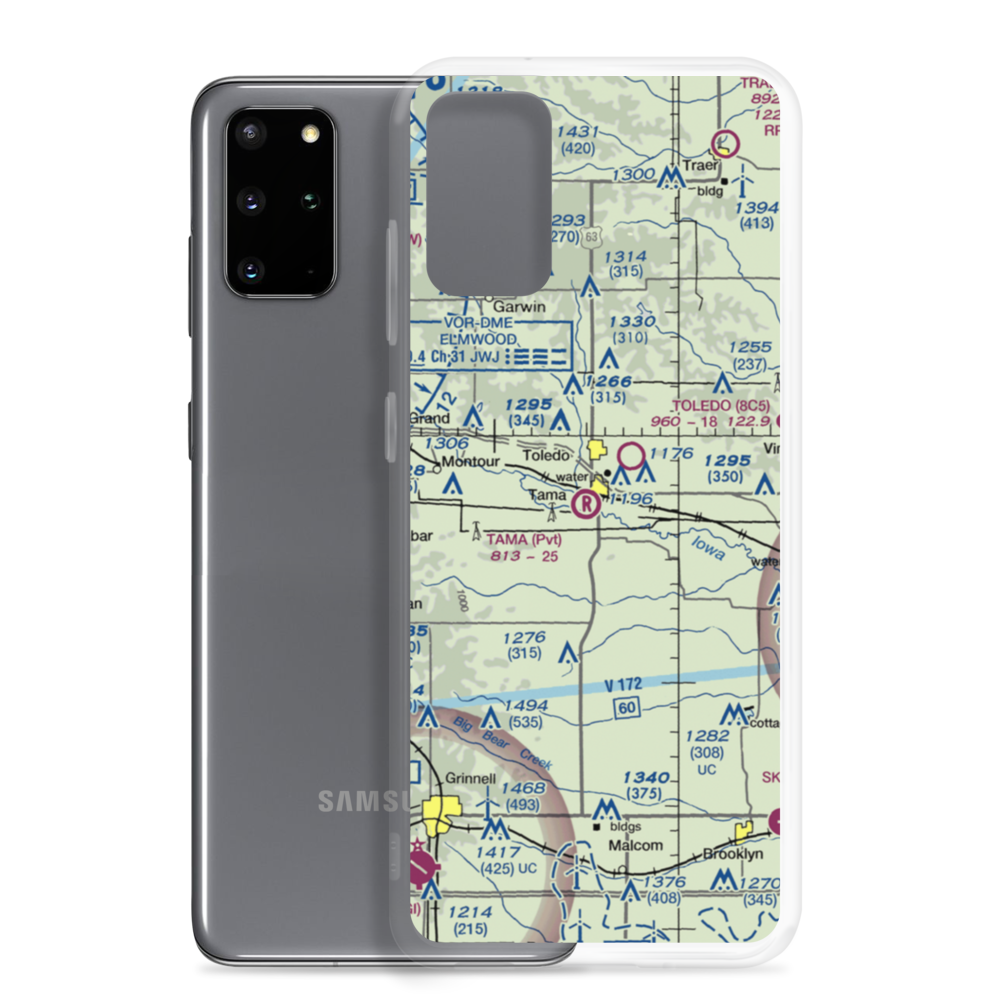 Tama Airport (53IA) VFR Sectional Samsung Case Samsung Galaxy S20 Plus model shown