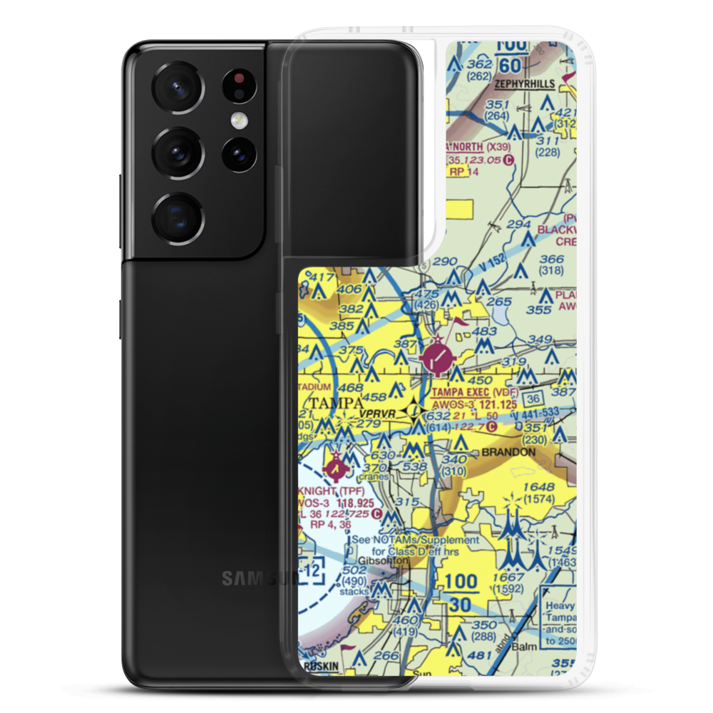 Tampa Executive Airport (VDF) VFR Sectional Samsung Case Samsung Galaxy S21 Ultra model shown