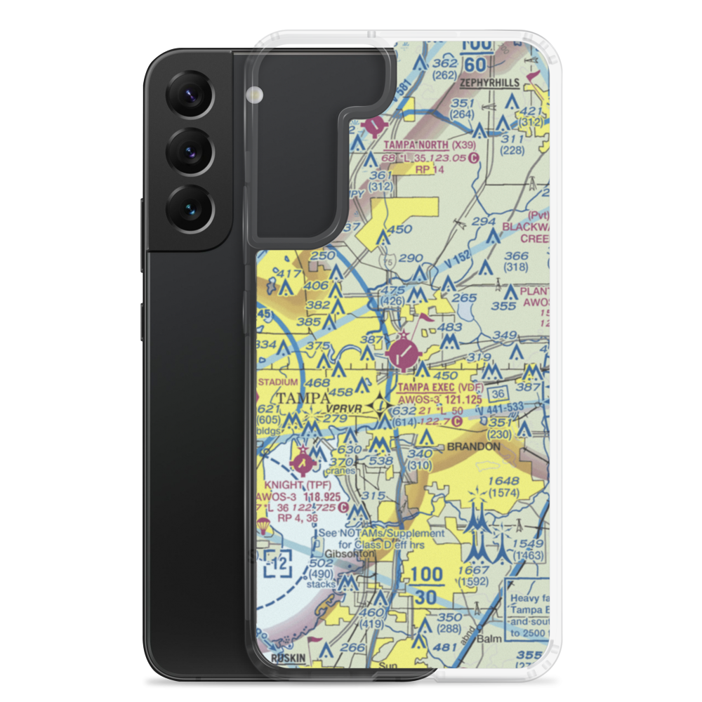 Tampa Executive Airport (VDF) VFR Sectional Samsung Case Samsung Galaxy S22 Plus model shown