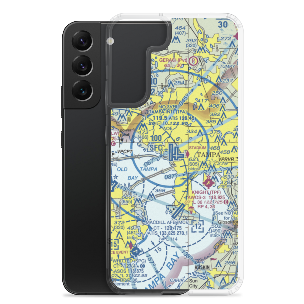 Tampa International Airport (TPA) VFR Sectional Samsung Case Samsung Galaxy S22 Plus model shown