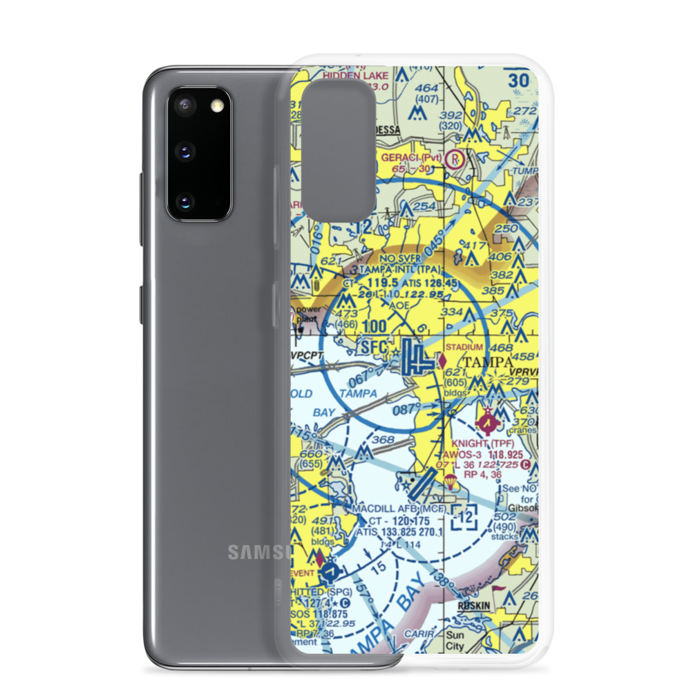Tampa International Airport (TPA) VFR Sectional Samsung Case Samsung Galaxy S20 model shown