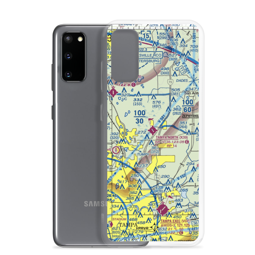 Tampa North Aero Park Airport (X39) VFR Sectional Samsung Case Samsung Galaxy S20 model shown