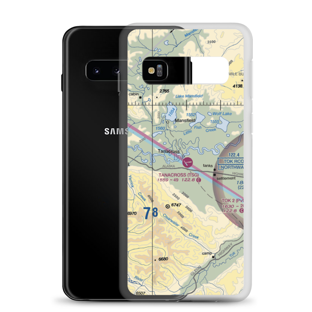 Tanacross Airport (TSG) VFR Sectional Samsung Case Samsung Galaxy S10 model shown