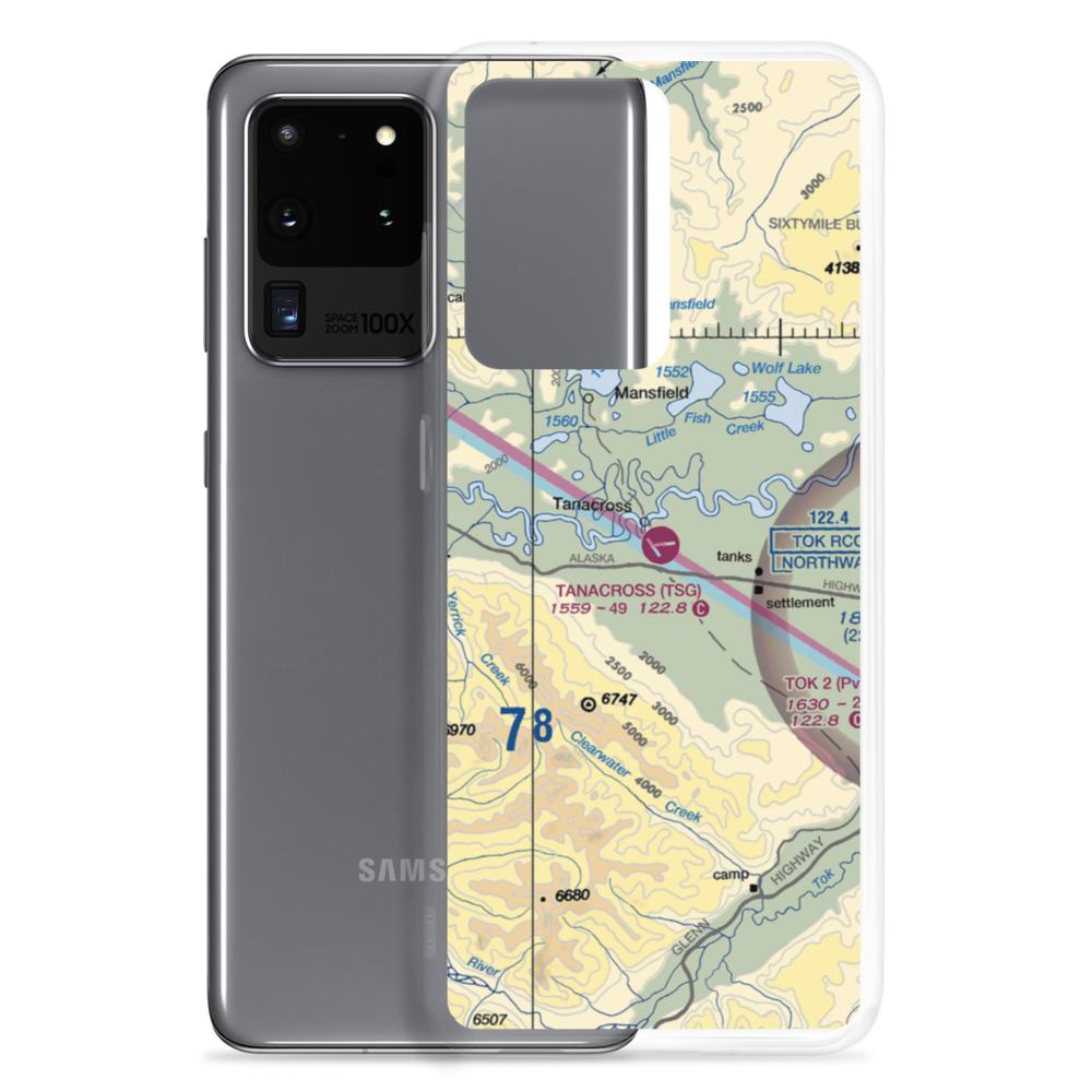 Tanacross Airport (TSG) VFR Sectional Samsung Case Samsung Galaxy S20 Ultra model shown