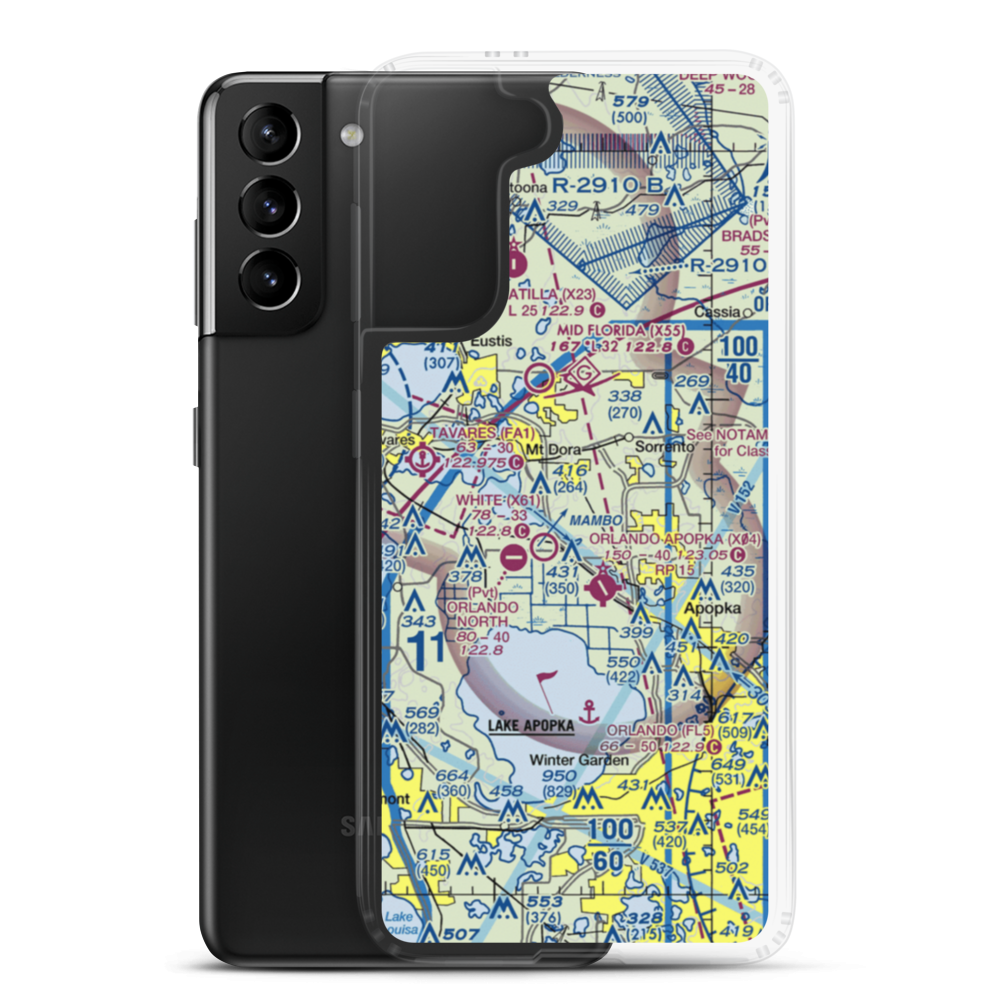 Tangerine Airport (FL97) VFR Sectional Samsung Case Samsung Galaxy S21 Plus model shown