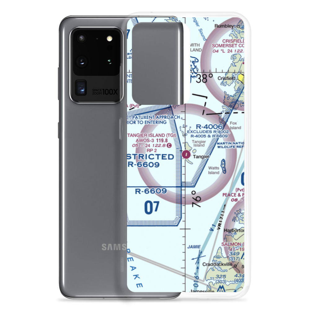 Tangier Island Airport (TGI) VFR Sectional Samsung Case Samsung Galaxy S20 Ultra model shown
