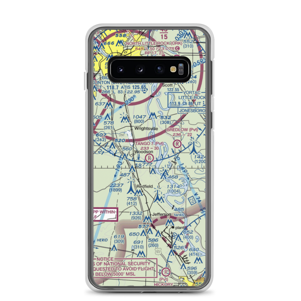 Tango 7 Airport (9AR4) VFR Sectional Samsung Case Samsung Galaxy S10 model shown