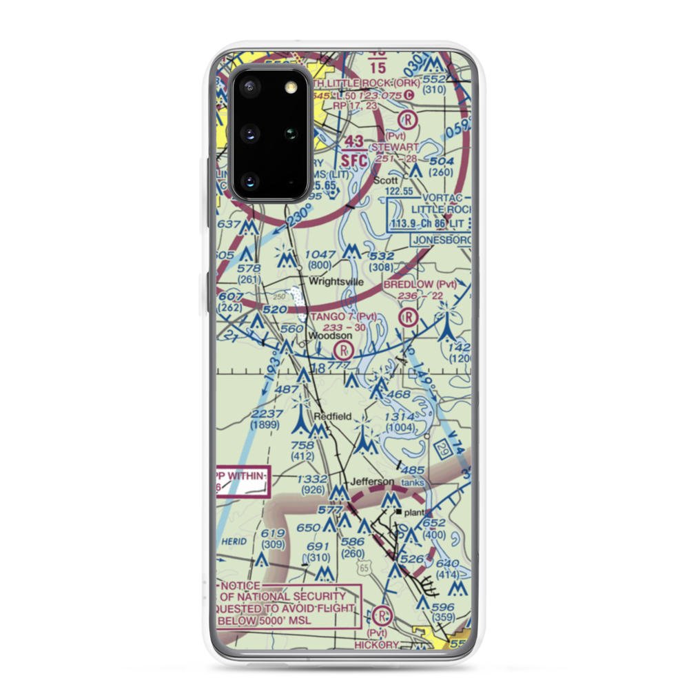 Tango 7 Airport (9AR4) VFR Sectional Samsung Case Samsung Galaxy S20 Plus model shown