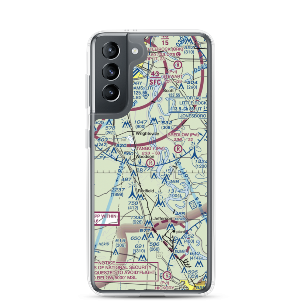 Tango 7 Airport (9AR4) VFR Sectional Samsung Case Samsung Galaxy S21 model shown