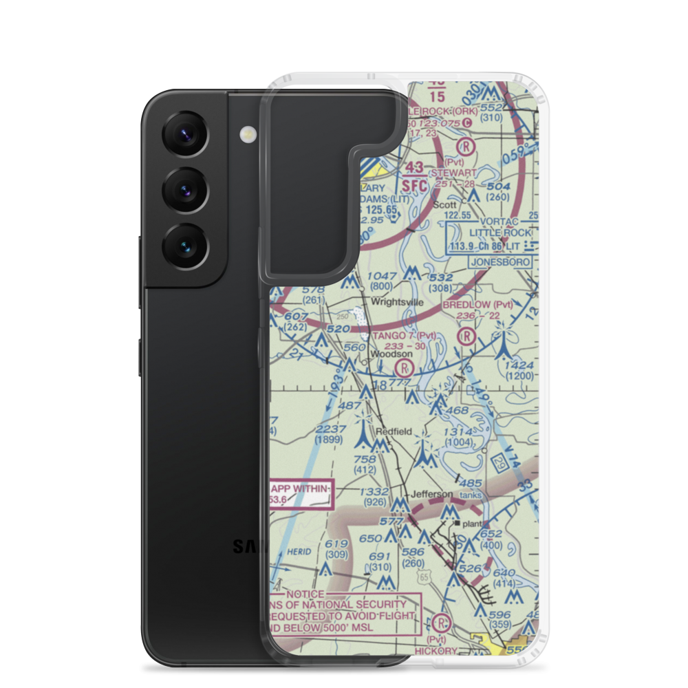 Tango 7 Airport (9AR4) VFR Sectional Samsung Case Samsung Galaxy S22 model shown