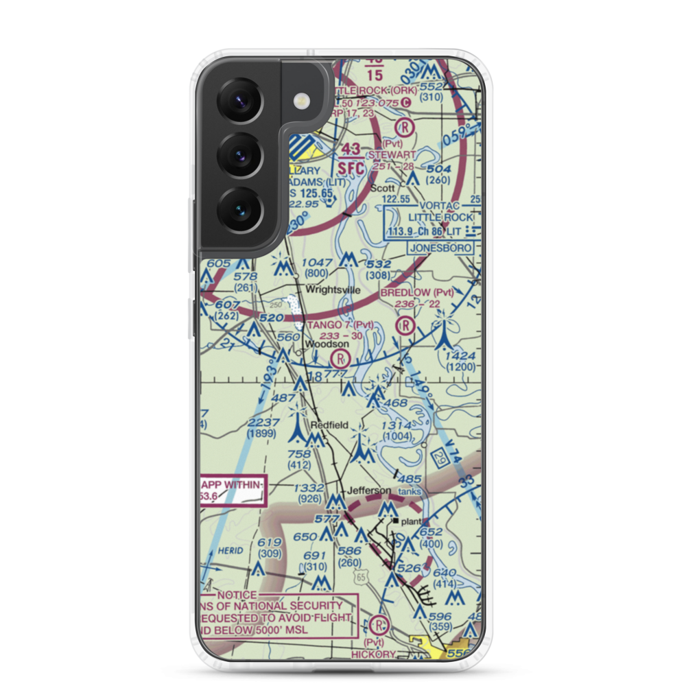 Tango 7 Airport (9AR4) VFR Sectional Samsung Case Samsung Galaxy S22 Plus model shown