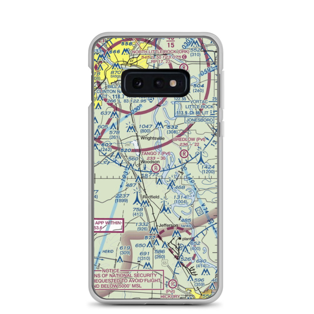 Tango 7 Airport (9AR4) VFR Sectional Samsung Case Samsung Galaxy S10e model shown