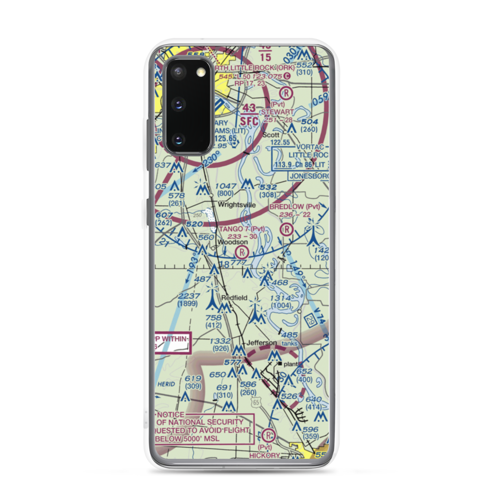 Tango 7 Airport (9AR4) VFR Sectional Samsung Case Samsung Galaxy S20 model shown