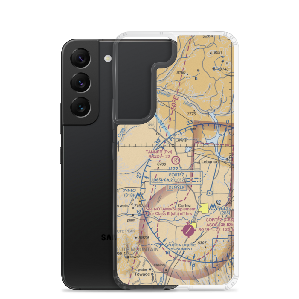 Tanner Field (CO27) VFR Sectional Samsung Case Samsung Galaxy S22 model shown
