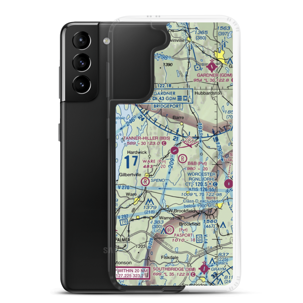 Tanner Hiller Airport (8B5) VFR Sectional Samsung Case Samsung Galaxy S21 Plus model shown