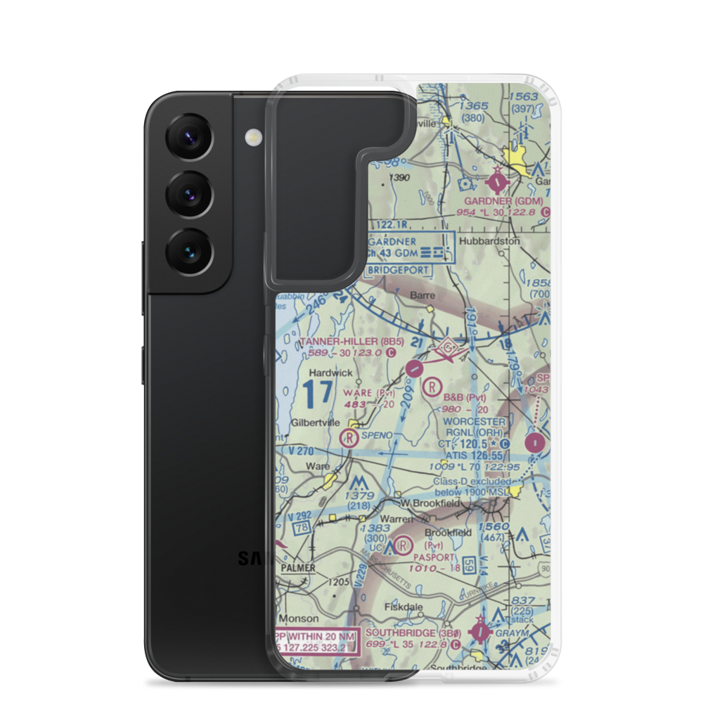 Tanner Hiller Airport (8B5) VFR Sectional Samsung Case Samsung Galaxy S22 model shown