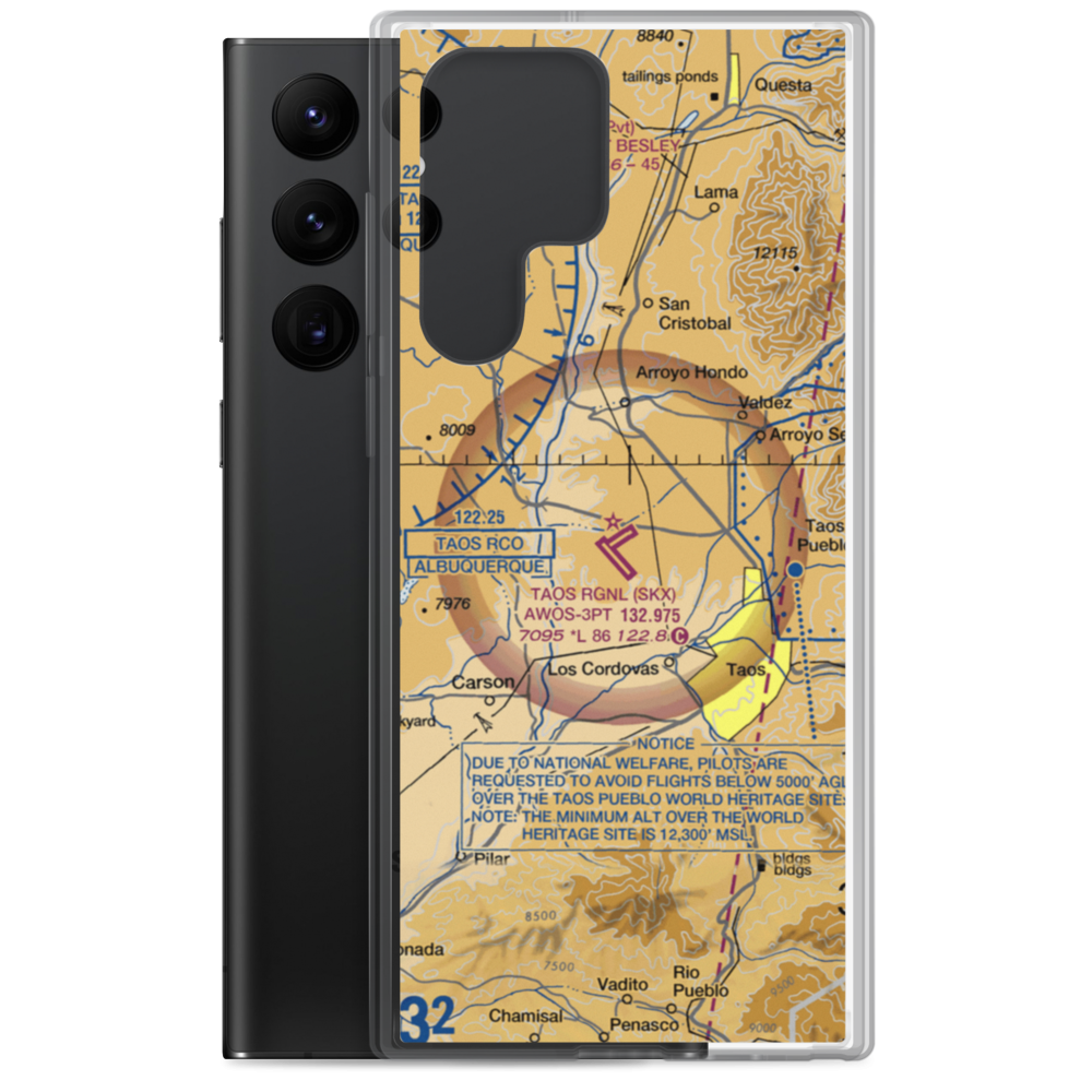 Taos Regional Airport (SKX) VFR Sectional Samsung Case Samsung Galaxy S22 Ultra model shown