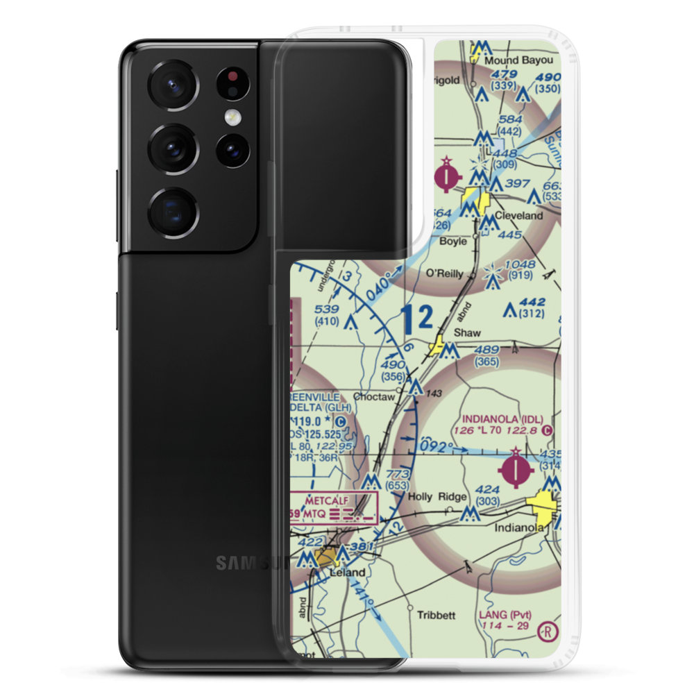 Tapley Airport (1MS0) VFR Sectional Samsung Case Samsung Galaxy S21 Ultra model shown