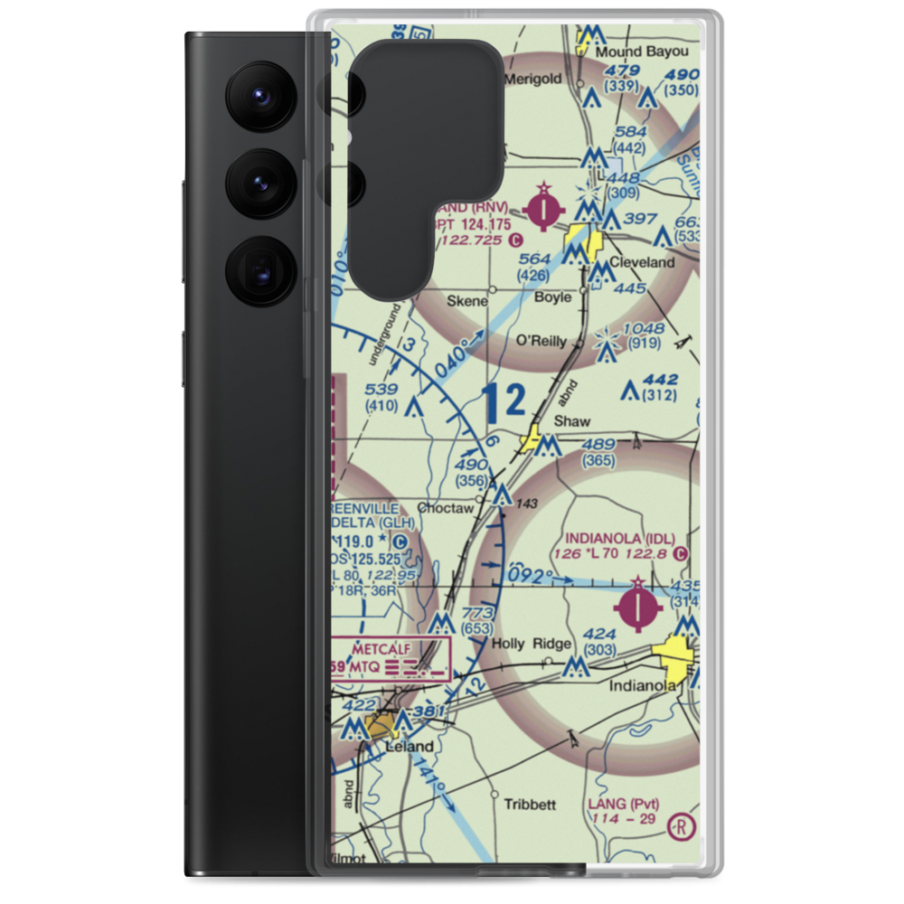 Tapley Airport (1MS0) VFR Sectional Samsung Case Samsung Galaxy S22 Ultra model shown