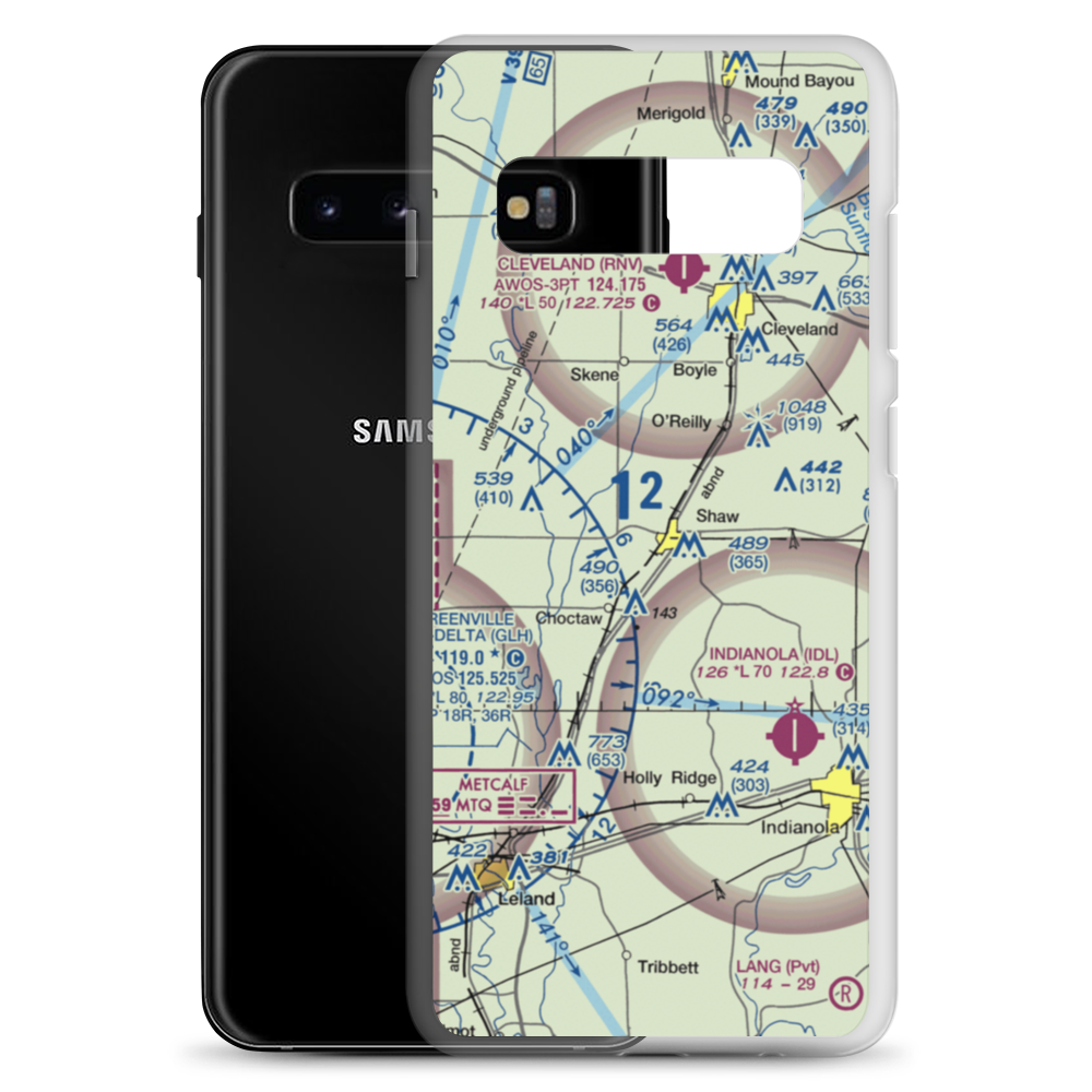 Tapley Airport (1MS0) VFR Sectional Samsung Case Samsung Galaxy S10+ model shown