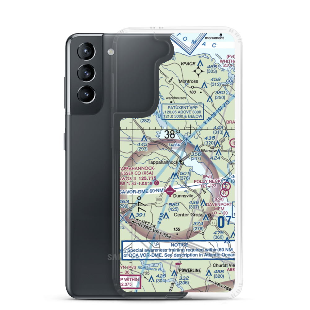 Tappahannock Municipal Airport (W79) VFR Sectional Samsung Case Samsung Galaxy S21 model shown