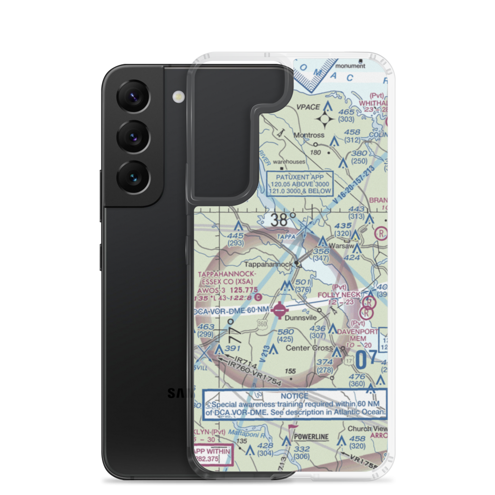 Tappahannock Municipal Airport (W79) VFR Sectional Samsung Case Samsung Galaxy S22 model shown