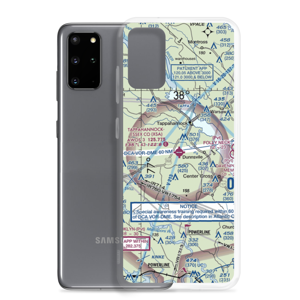 Tappahannock-Essex County Airport (XSA) VFR Sectional Samsung Case Samsung Galaxy S20 Plus model shown