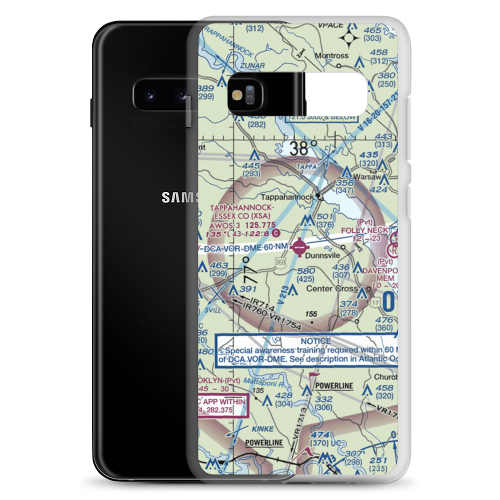 Tappahannock-Essex County Airport (XSA) VFR Sectional Samsung Case Samsung Galaxy S10+ model shown