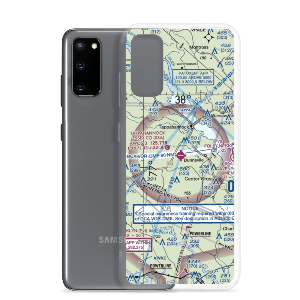 Tappahannock-Essex County Airport (XSA) VFR Sectional Samsung Case Samsung Galaxy S20 model shown