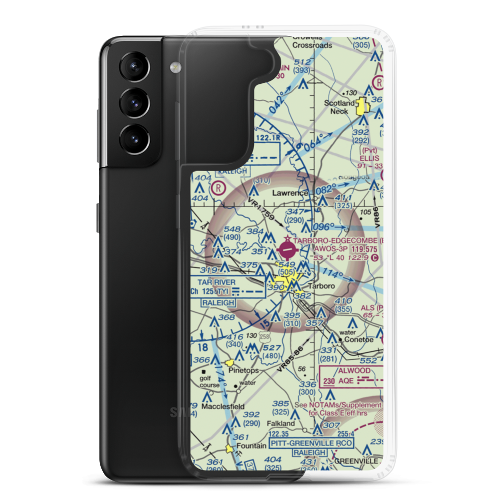 Tarboro Edgecombe Airport (ETC) VFR Sectional Samsung Case Samsung Galaxy S21 Plus model shown