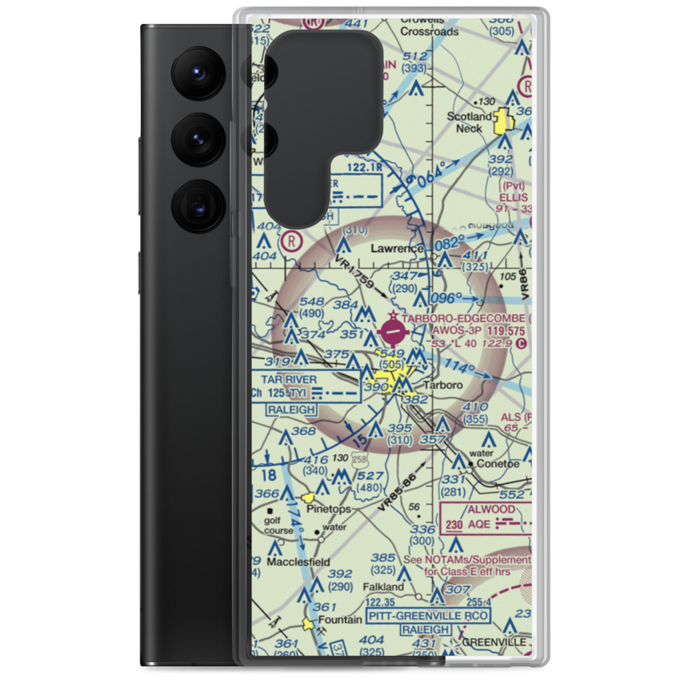 Tarboro Edgecombe Airport (ETC) VFR Sectional Samsung Case Samsung Galaxy S22 Ultra model shown