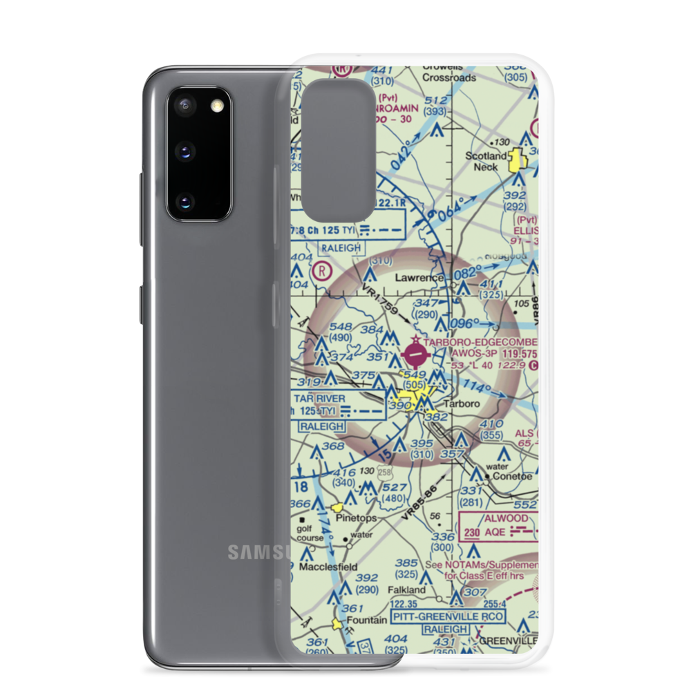 Tarboro Edgecombe Airport (ETC) VFR Sectional Samsung Case Samsung Galaxy S20 model shown