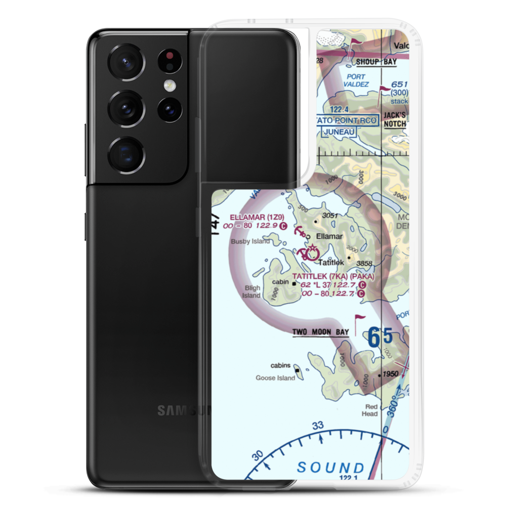 Tatitlek Airport (7KA) VFR Sectional Samsung Case Samsung Galaxy S21 Ultra model shown