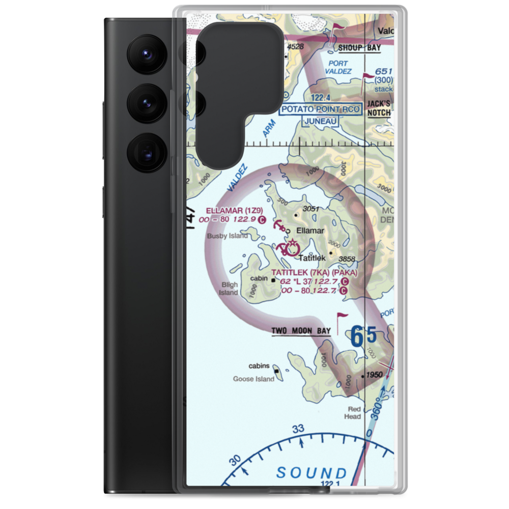 Tatitlek Airport (7KA) VFR Sectional Samsung Case Samsung Galaxy S22 Ultra model shown