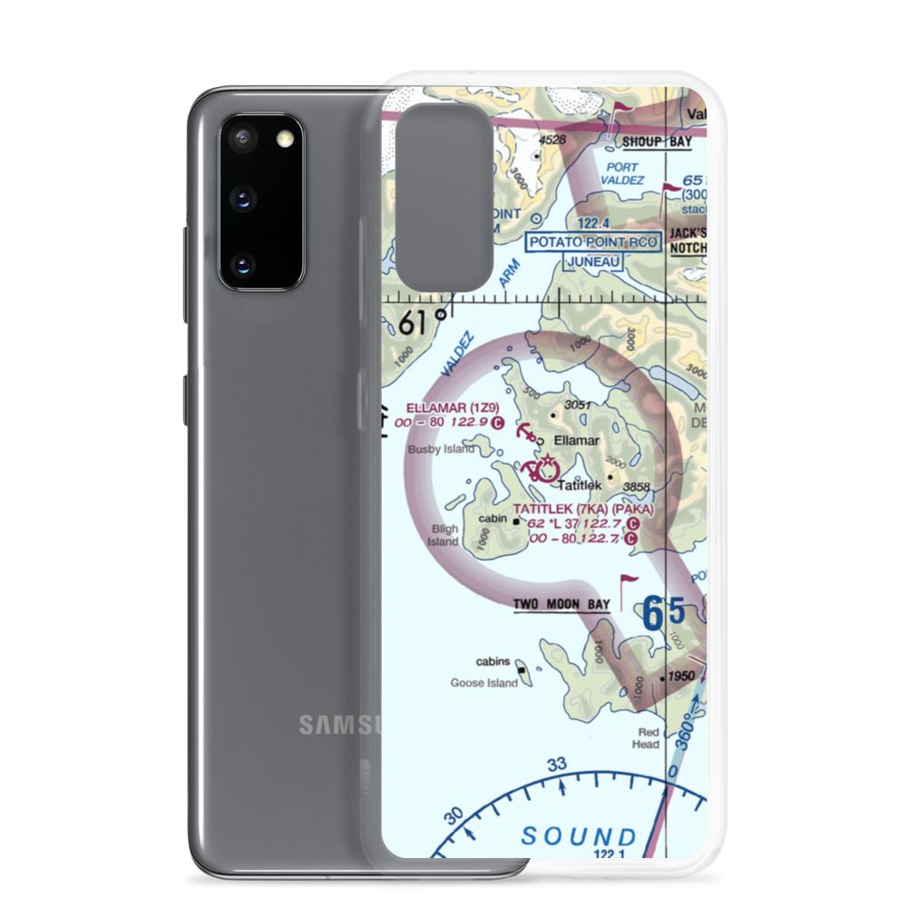 Tatitlek Airport (7KA) VFR Sectional Samsung Case Samsung Galaxy S20 model shown