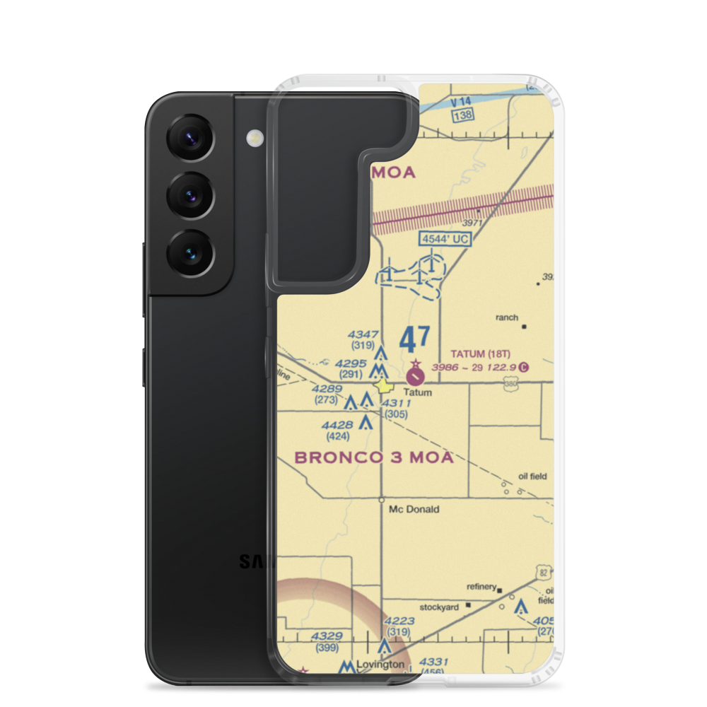 Tatum Airport (18T) VFR Sectional Samsung Case Samsung Galaxy S22 model shown