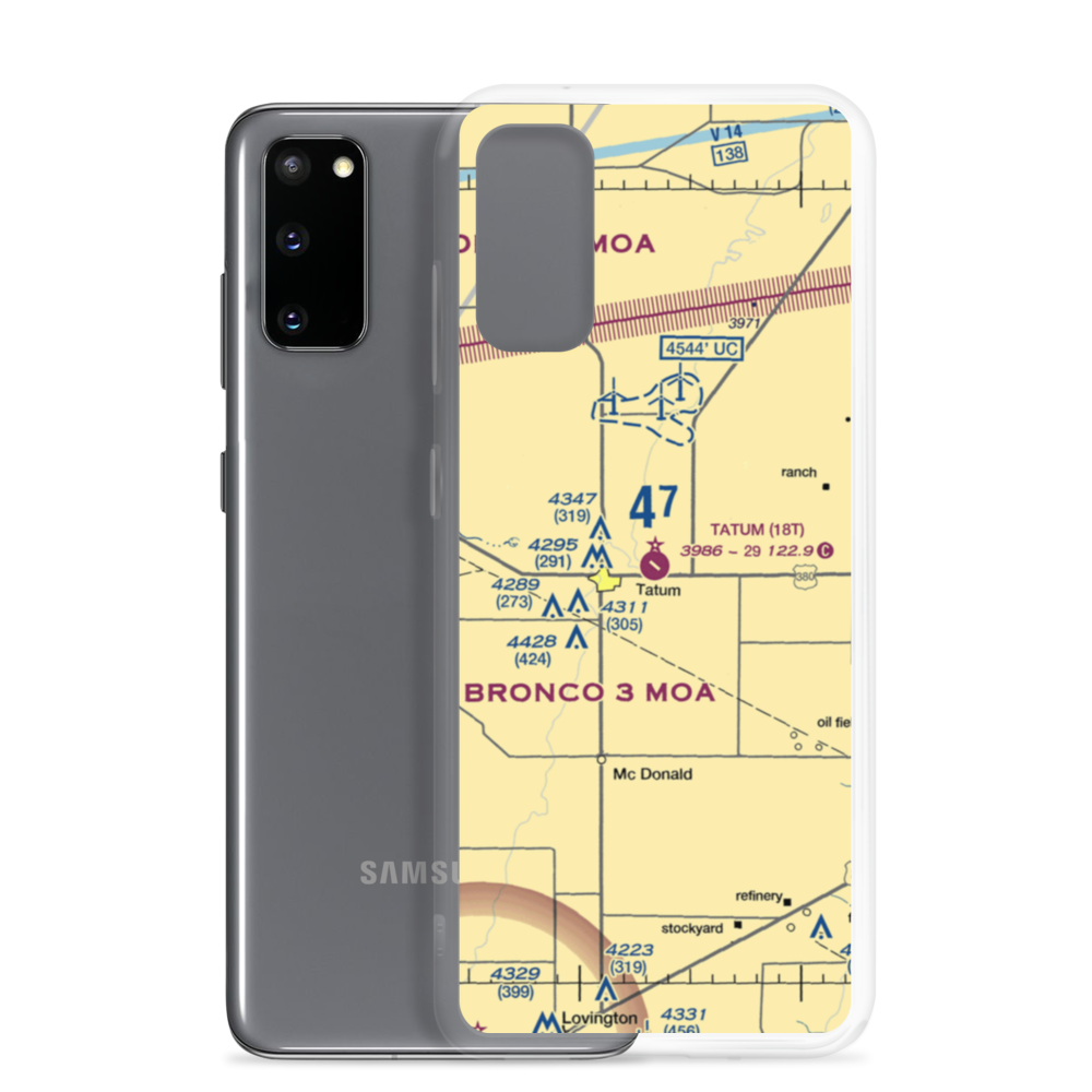 Tatum Airport (18T) VFR Sectional Samsung Case Samsung Galaxy S20 model shown